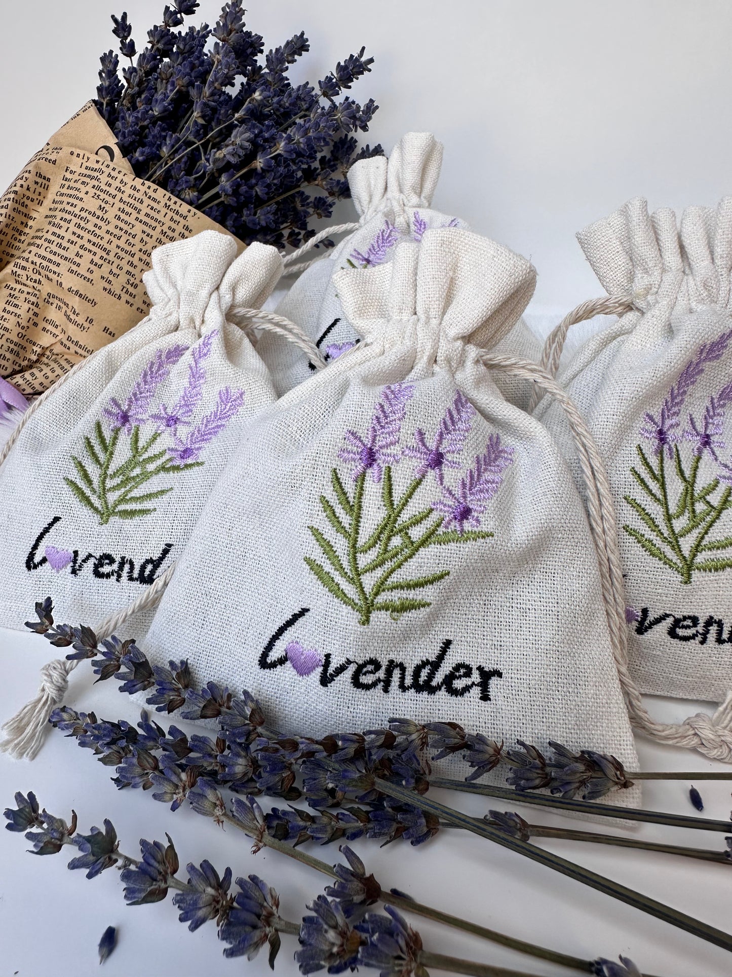 Lavender Sachet Embroidered Flower